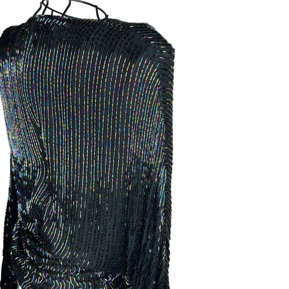 Vintage Pallavi 100% Silk Bead Embroidered Wrap Blouse- Size S - Picture 3 of 3